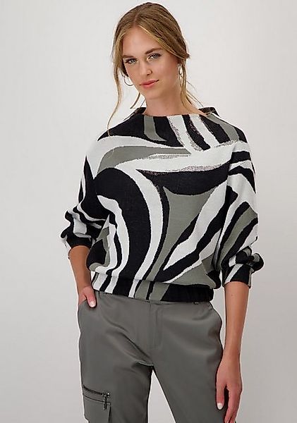 Monari Strickpullover mit Alloverprint günstig online kaufen