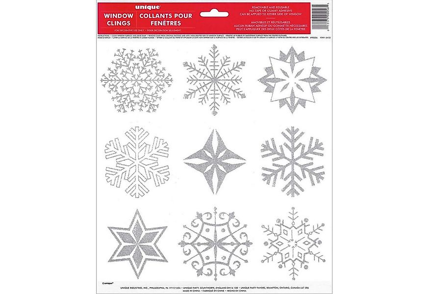 Unique Industries Inc. Hängedekoration Fensteraufkleber Glitter Schneeflock günstig online kaufen