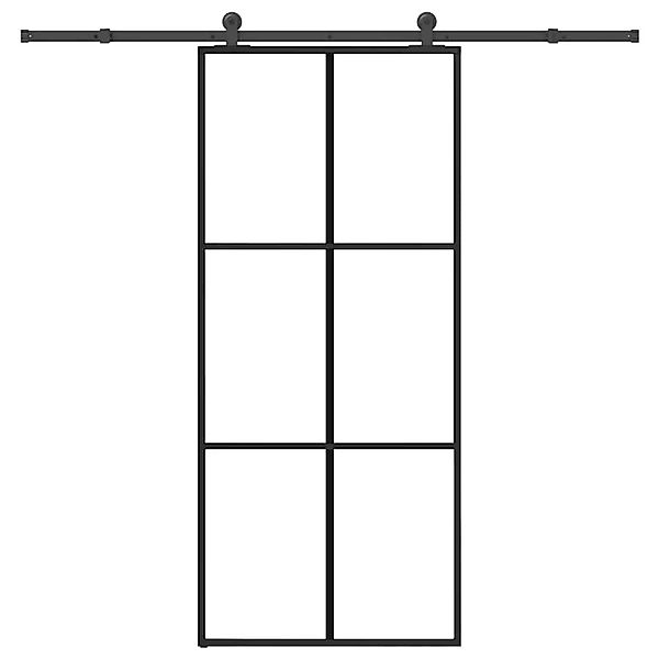 vidaXL Schiebetür mit Beschlag 90x205 cm ESG-Glas & Aluminium 3332819 günstig online kaufen