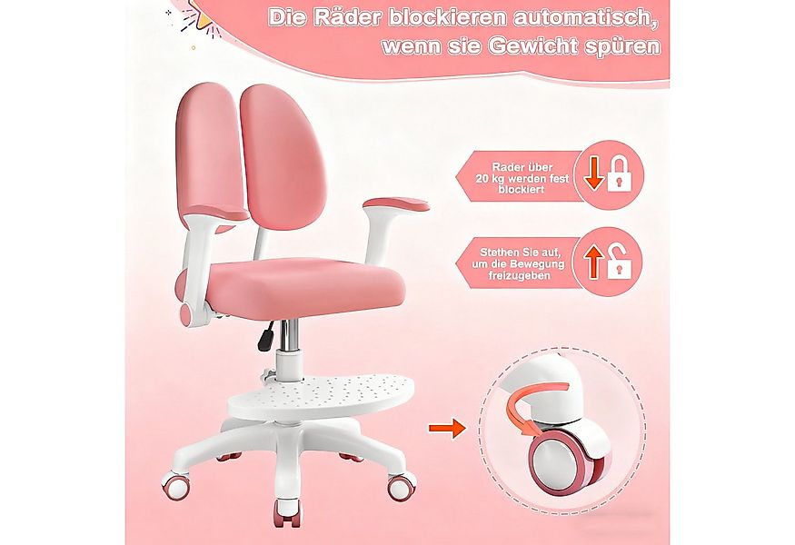 Rutaqian Schreibtischstuhl Kinderschreibtischstuhl, 360° Drehbarer Drehstuh günstig online kaufen