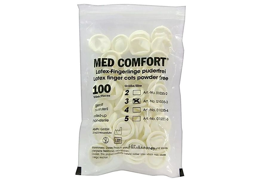 AMPri Latexhandschuhe Med-Comfort Latex-Fingerlinge - 4 günstig online kaufen