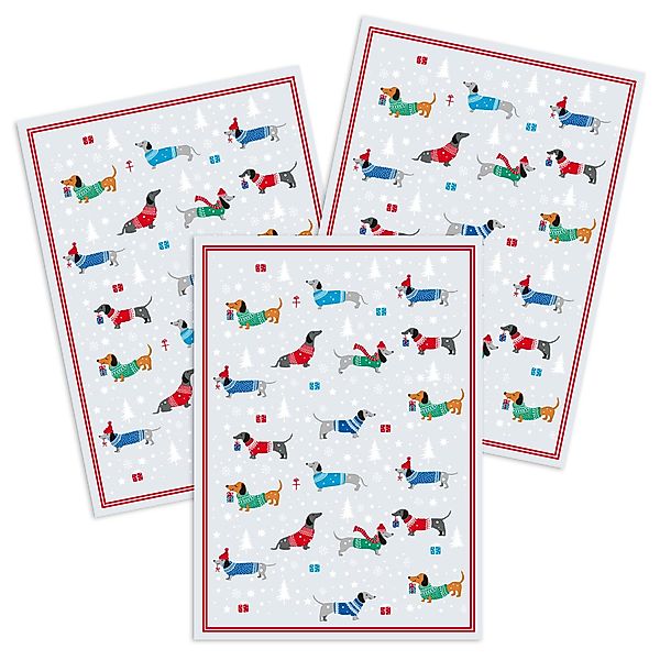 Kracht Geschirrtuch Weihnachtsdackel, (Set, 3-tlg., Set), günstig online kaufen