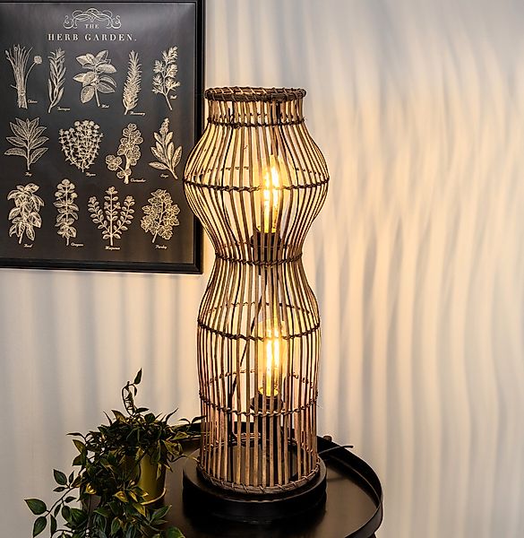 ECO-LIGHT Stehlampe »Bamboo«, 2 flammig, Leuchtmittel E27   ohne Leuchtmitt günstig online kaufen