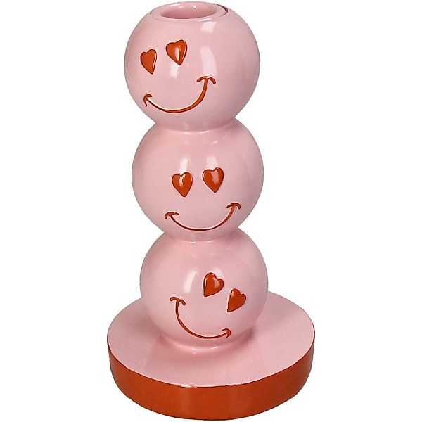 Kersten BV Kerzenhalter Kerzenständer Smiley Pink günstig online kaufen