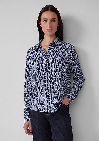 s.Oliver Langarmbluse T-Shirt Elastische Jerseybluse mit All-over-Print günstig online kaufen