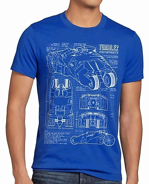 style3 Print-Shirt Herren T-Shirt Bat Tumbler Blaupause Gotham mobil city d günstig online kaufen