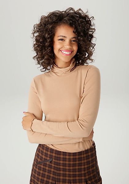 Aniston CASUAL Rollkragenshirt mit gewellten Abschlüssen günstig online kaufen