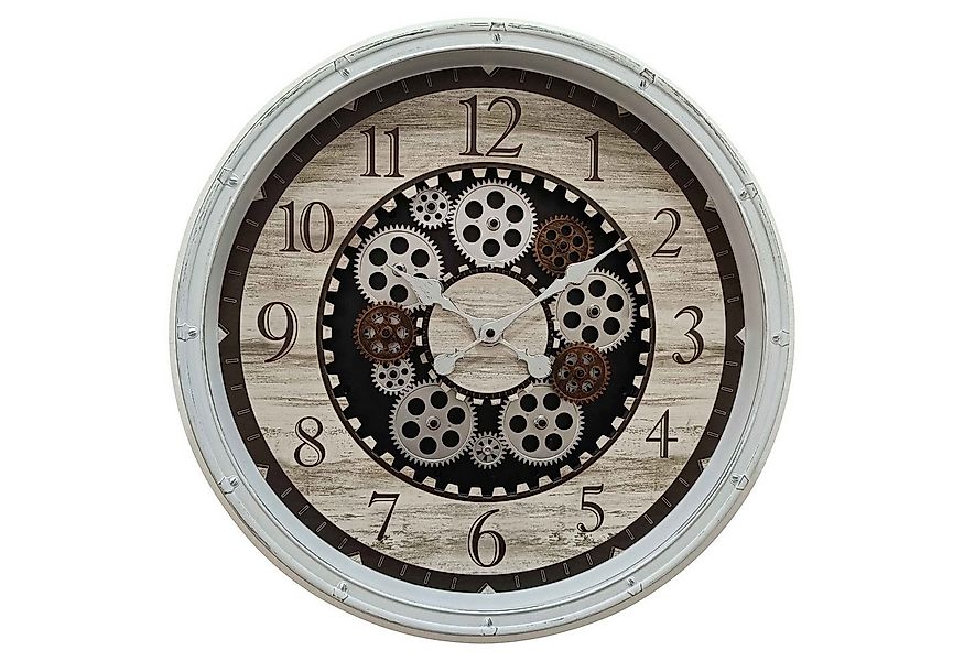 GLOBO LIGHTING Wanduhr BELIA, Weiß, Schwarz, Braun, Ø 51 cm, Kunststoff günstig online kaufen