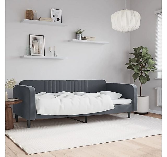 vidaXL Bett, Tagesbett Dunkelgrau 100x200 cm Samt günstig online kaufen