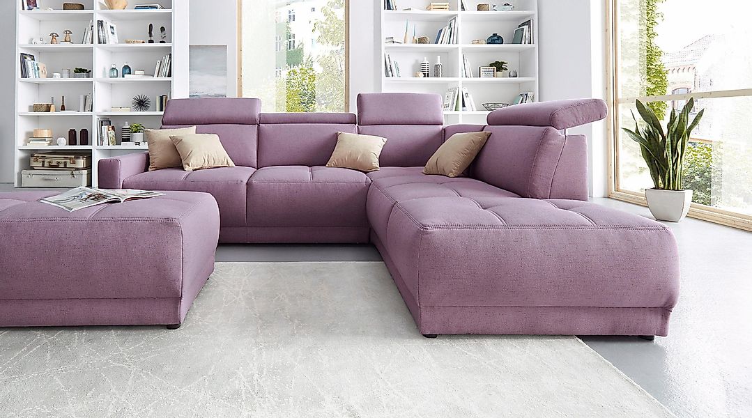 DOMO collection Ecksofa "Ava, moderne Sitzheftung mit toller Doppelnaht, ko günstig online kaufen