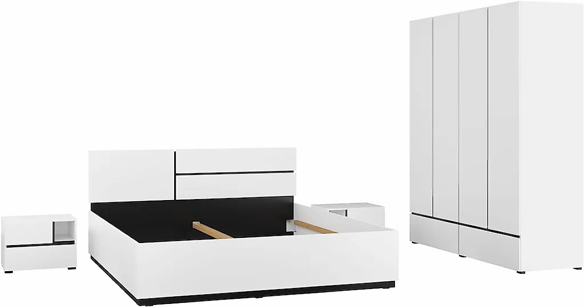 Home affaire Schlafzimmer-Set "Cross, moderne, grifflose Optik, FSC-zertifi günstig online kaufen