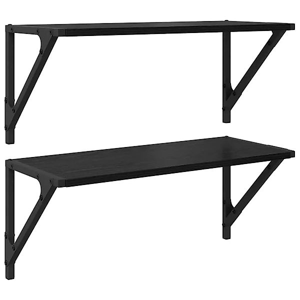 vidaXL Wandregale 2 Stk Schwarz Eichen-Optik 60 x 25 x 25,5 cm 882858 günstig online kaufen