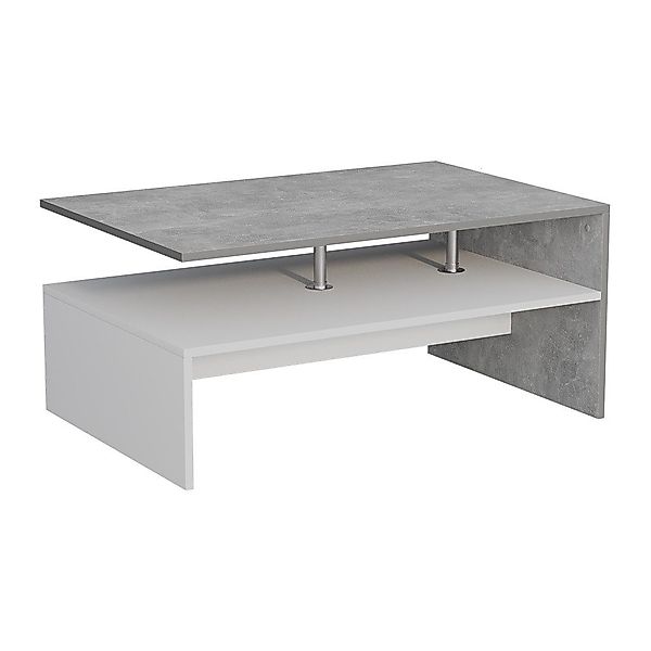 Vicco Couchtisch Amato, Beton/Weiß/Weiß, 90 x günstig online kaufen