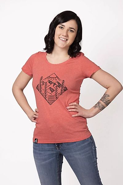 Damen T-shirt "Elwald" In Mid Heather Red günstig online kaufen