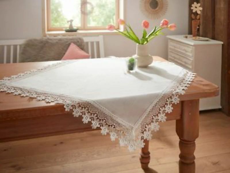 HOME Living Tischdecken Spitzenblümchen Tischdecken weiß günstig online kaufen