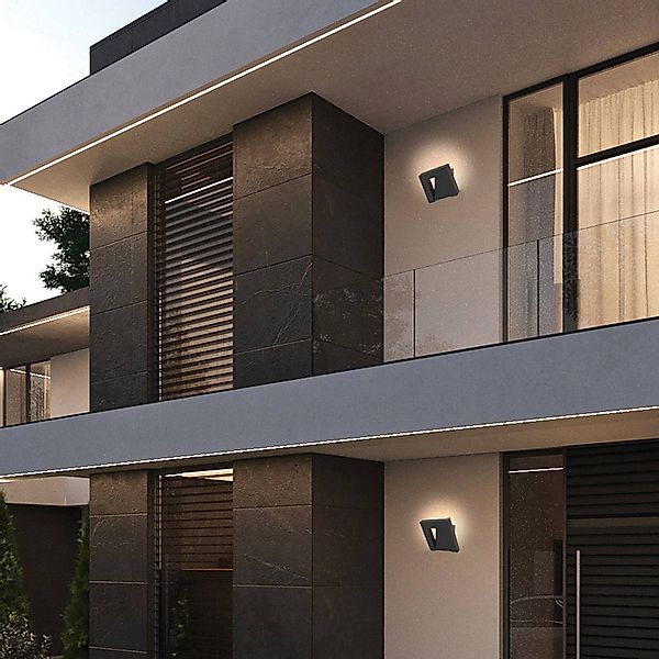 LED-Außenwandleuchte Siena, dunkelgrau, Höhe 28 cm, Metall günstig online kaufen