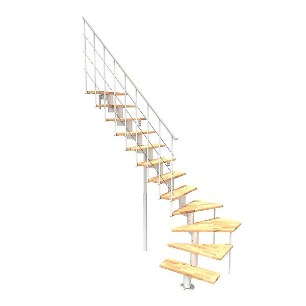 Minka Mittelholmtreppe Comfort Top Turn Buche Weiß Raumhöhe bis 312 cm günstig online kaufen