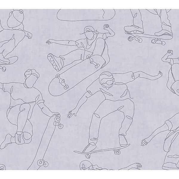 A.S. Creation Vliestapete Skateboard 10,05 m x 0,53 m Grau FSC® günstig online kaufen