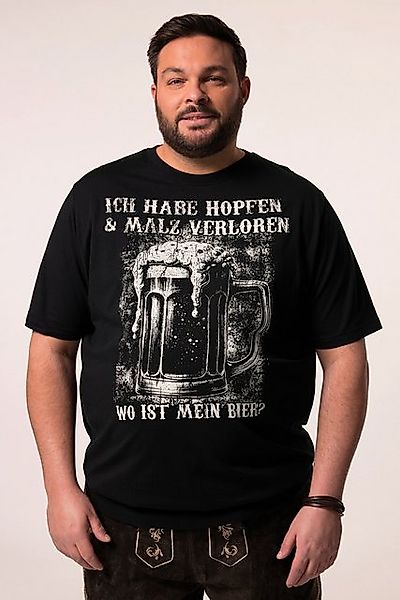 Men Plus T-Shirt Men+ T-Shirt Tracht Bauchfit Print Halbarm günstig online kaufen