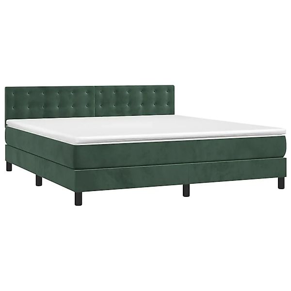 vidaXL Boxspringbett mit Matratze & LED Dunkelgrün 180x200 cm Samt 3134660 günstig online kaufen
