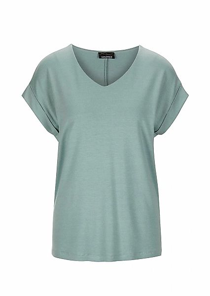 GOLDNER Kurzarmshirt "Kurzgröße Uni leichtes Shirt Viertelarm" günstig online kaufen