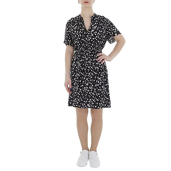 Ital-Design Sommerkleid Damen Freizeit (85987194) Print Minikleid in Schwar günstig online kaufen