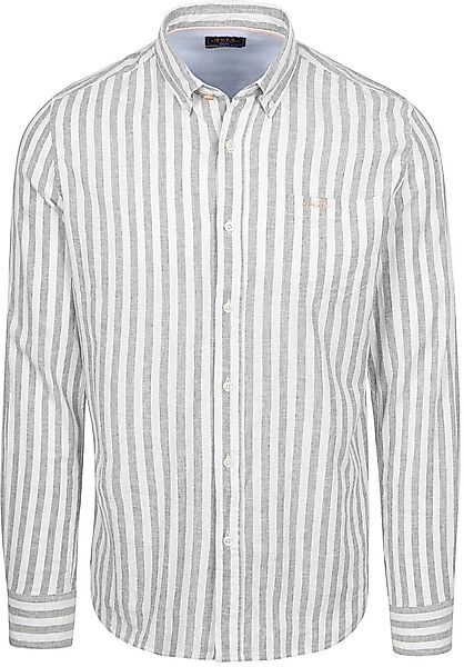 NZA Shirt Picton Linen Blend Stripe Grün - Größe M günstig online kaufen