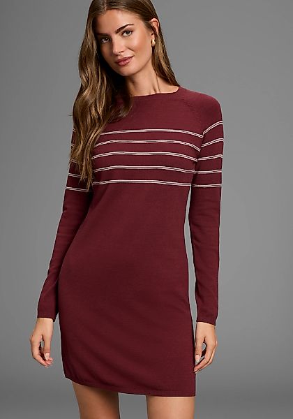 Laura Scott Strickkleid Ohne Taschen in figurnaher Form mit Zierstreifen günstig online kaufen