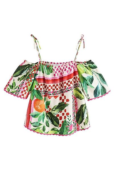 Next Carmenbluse Bardot-Kurzarmoberteil mit Trägern aus Baumwolle (1-tlg) günstig online kaufen