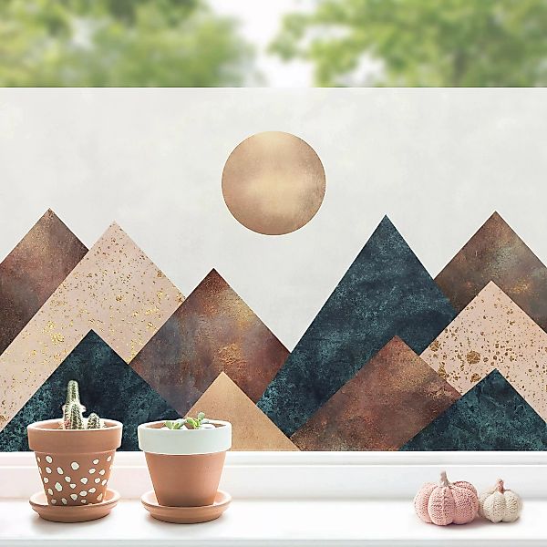 Fensterfolie Geometrische Berge Bronze günstig online kaufen