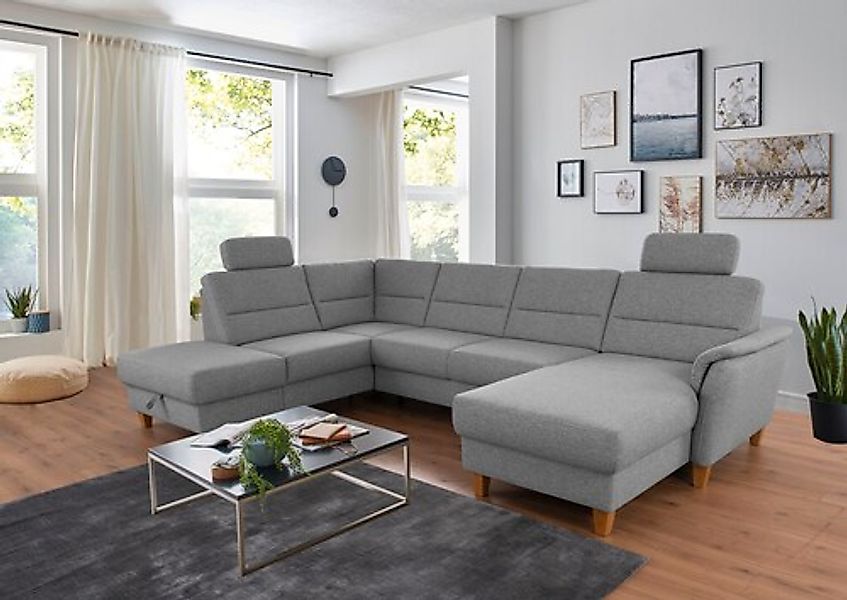 Home affaire Wohnlandschaft »Palmera U-Form, B: 308 cm« optional Bettfunkti günstig online kaufen