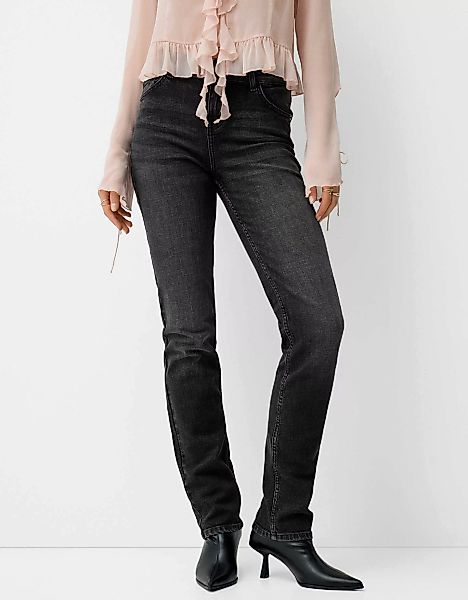 Bershka Slim-Jeans Damen 38 Schwarz günstig online kaufen