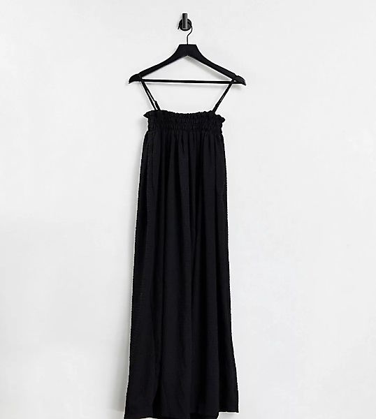 ASOS DESIGN Tall – Strukturiertes, ausgestelltes Maxi-Kleid zum Hineinschlü günstig online kaufen