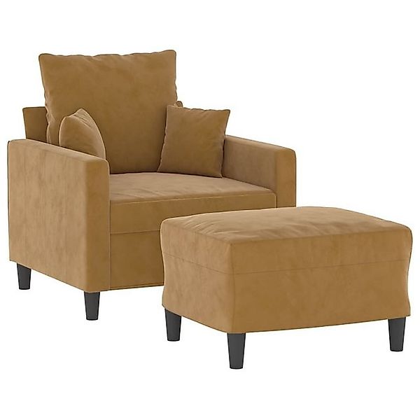 vidaXL Sofa Sessel mit Hocker Braun günstig online kaufen