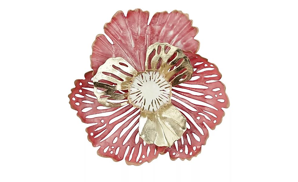 Wandornament Blume - rosa/pink - Metall - 26,5 cm - 24 cm - 5,5 cm - Dekora günstig online kaufen