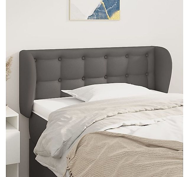 vidaXL Bett, Kopfteil mit Ohren Grau 103x23x78/88 cm Kunstleder günstig online kaufen