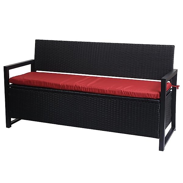 MCW Poly-Rattan 3er Sitzbank F39 anthrazit Kissen Bordeaux günstig online kaufen