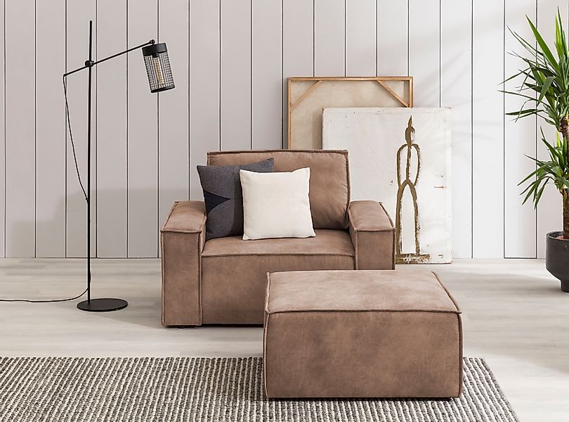 Home affaire Sessel "SHERWOOD", Loveseat und Hocker im Set, passend zur Pol günstig online kaufen