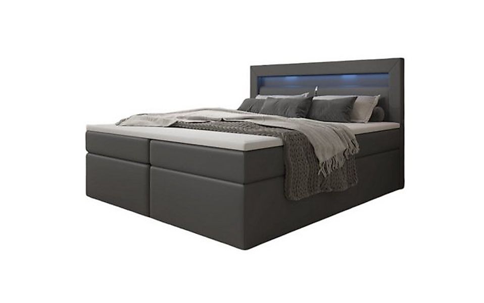 Luxusbetten24 Boxspringbett Reposito, mit LED-Beleuchtung, USB-Anschluss un günstig online kaufen