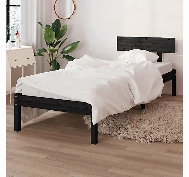 furnicato Bett Massivholzbett Schwarz Kiefer 90x190 cm günstig online kaufen