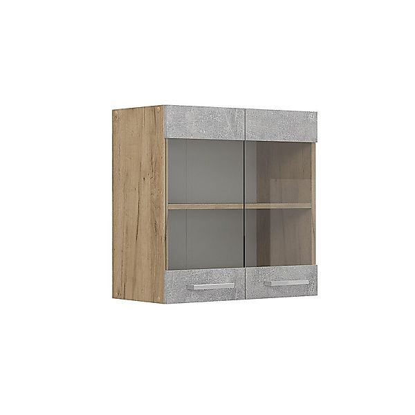 Vicco Glashängeschrank R-Line, Beton/Goldkraft Eiche, 60 günstig online kaufen