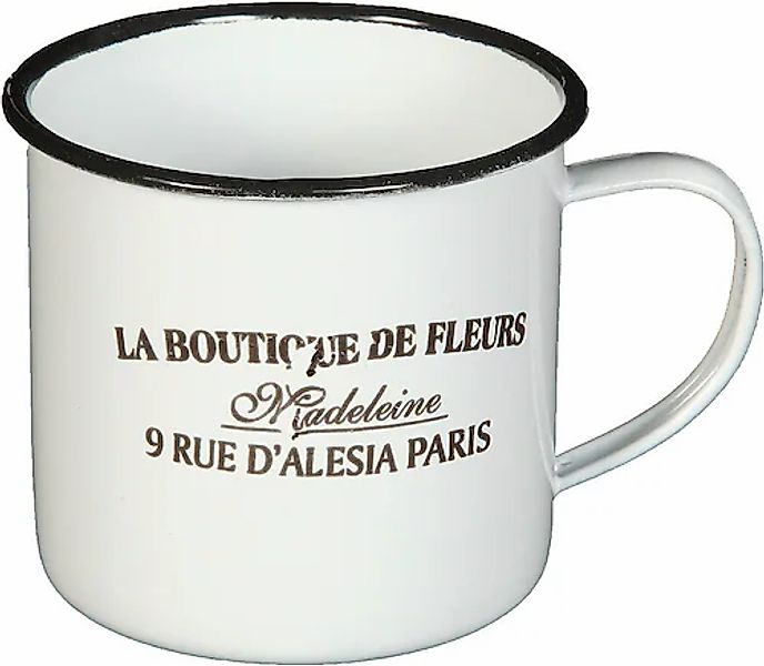 Ambiente Haus Tasse »Becher DE FLEUR aus Emaille in Antikweiß« günstig online kaufen