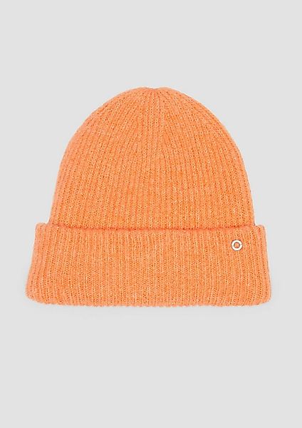 s.Oliver Strickmütze Mütze Beanie mit Umschlag und Logo-Detail günstig online kaufen