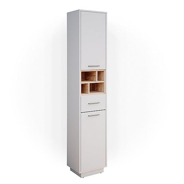 Vicco Badschrank Beatrice Weiß/Sonoma 38 x 190 cm günstig online kaufen