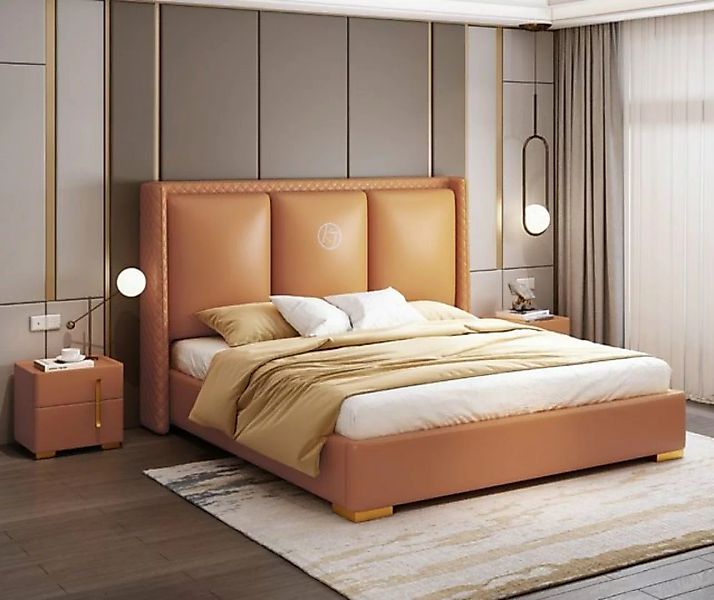 JVmoebel Bett, Bett Orange Schlafzimmer Design Möbel Moderne Luxus Betten günstig online kaufen
