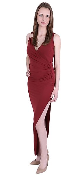 Sarcia.eu Maxikleid Burgunderrotes, gefältetes Maxikleid mit günstig online kaufen