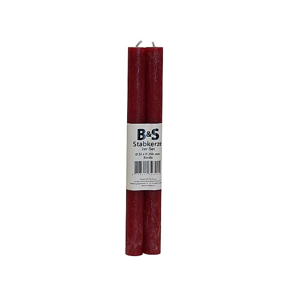 B&S Tafelkerze 2 Stabkerzen bordeaux Ø günstig online kaufen