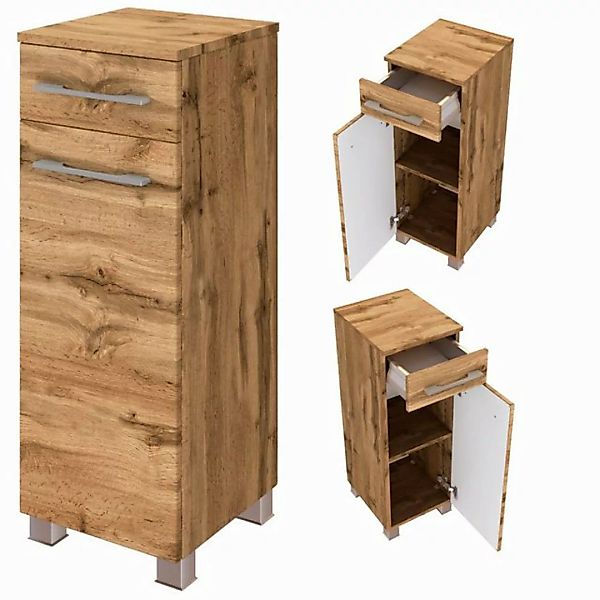 Lomadox Unterschrank LOUNY-03 Badezimmer Schrank Eiche modern Seitenschrank günstig online kaufen