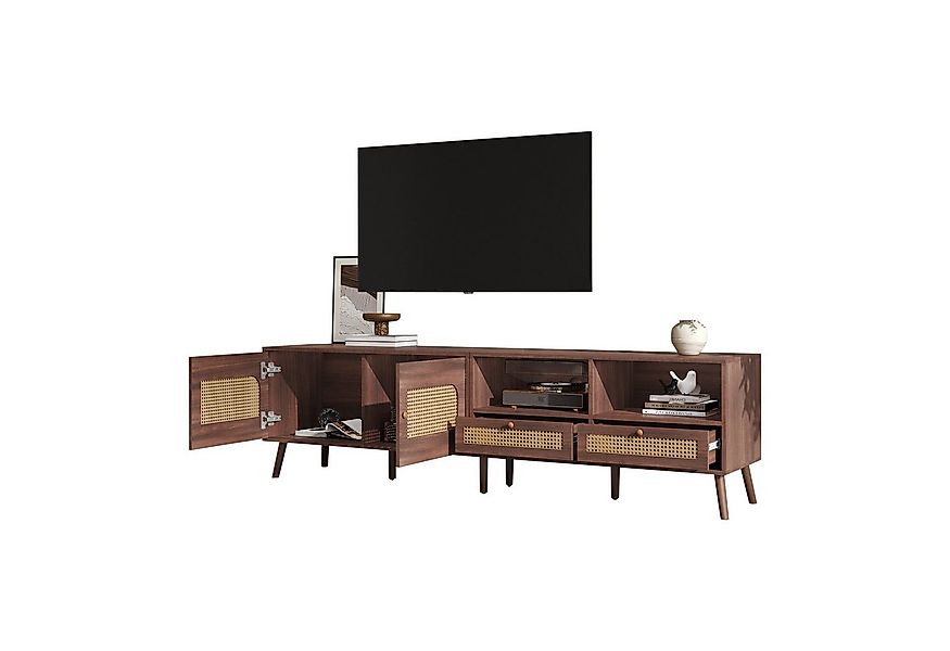 MODFU Lowboard mit Rattan-Türen (Fernsehtisch,TV-Ständer, Fernsehschrank, 1 günstig online kaufen
