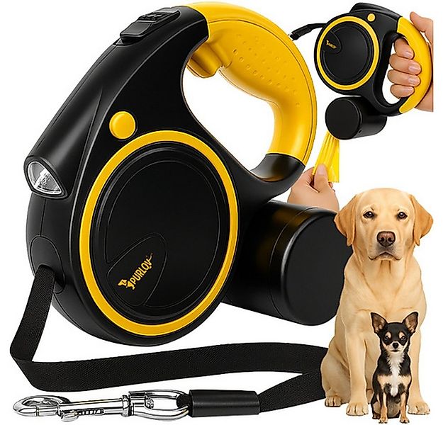 Purlov Hundeleine Automatische Leine mit Taschenlampe 5 m, ABS (Spar-Set, 1 günstig online kaufen